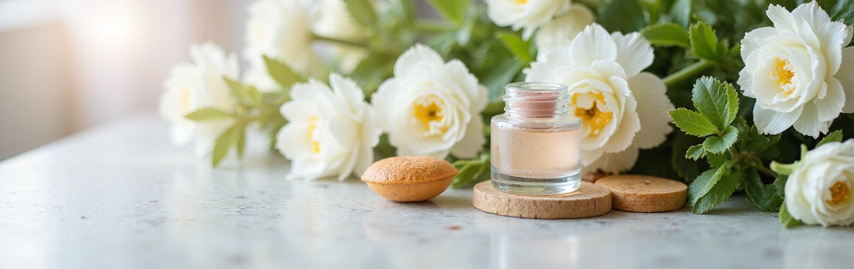 A serene image of healthy skin and natural beauty elements, signifying health and beauty tips