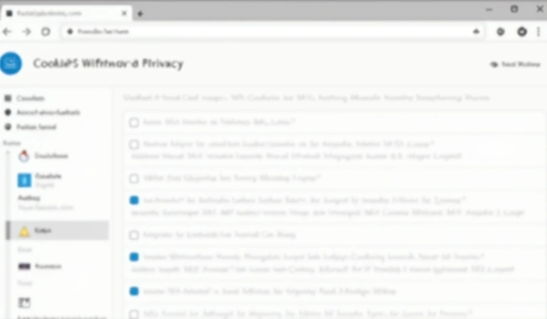 Illustration of browser settings interface for managing cookies